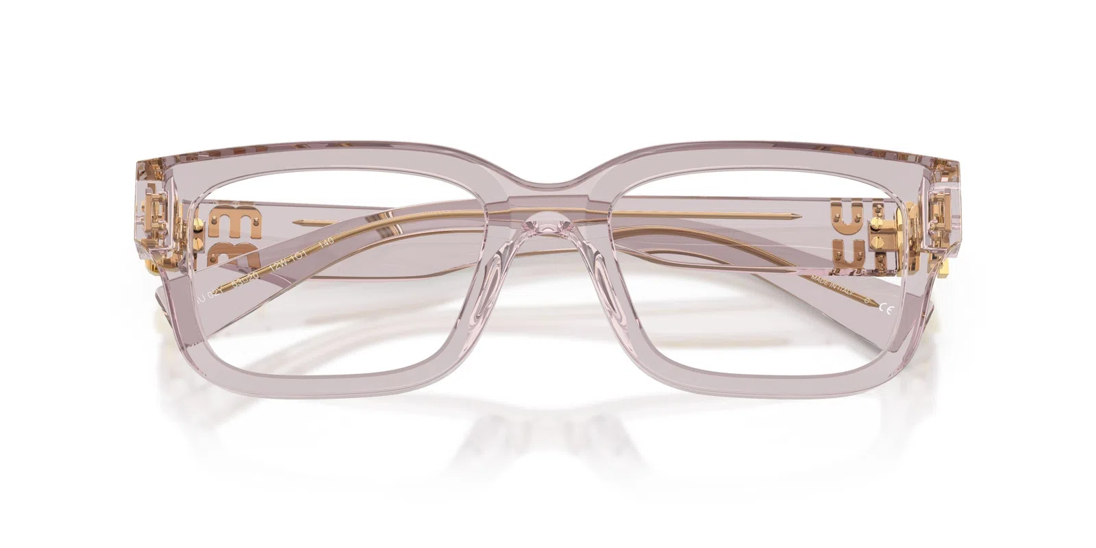 Miu 02YV Eyeglasses - Transparent Mauve - view 7
